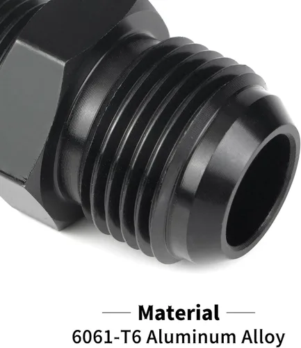 Miniatura 6 de Adaptador de manguera de tubería macho de 10AN a 1/4 NPT de aluminio recta para línea de combustible, adaptador de manguera de aluminio negro