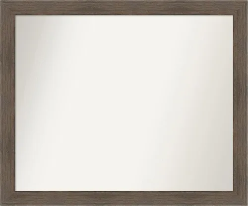 Miniatura 405 de Amanti Art Espejo de pared personalizado no biselado (24 x 27 pulgadas), marco estrecho de nogal chipre - varios tamaños personalizados - Espejo