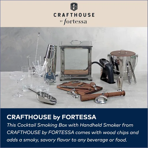 Miniatura 4 de Crafthouse by Fortessa - Caja de cristal para ahumar cóctel con ahumador de mano
