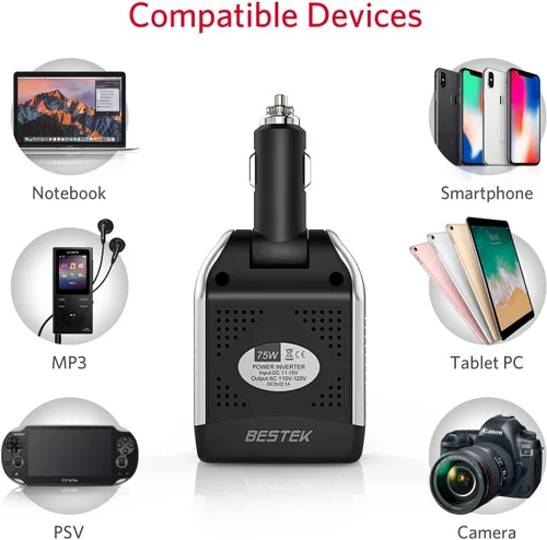 Miniatura 6 de Inversor de energía Bestek, 150 W + 75 W, 75W