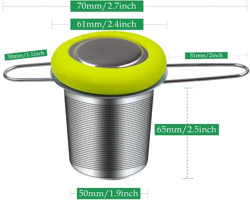 Miniatura 2 de Infusor de Té de Acero Inoxidable Colador de Té Mango Plegable Filtro de Té Colador de Malla Extra Fina Cesta de Preparación con Tapa para Té