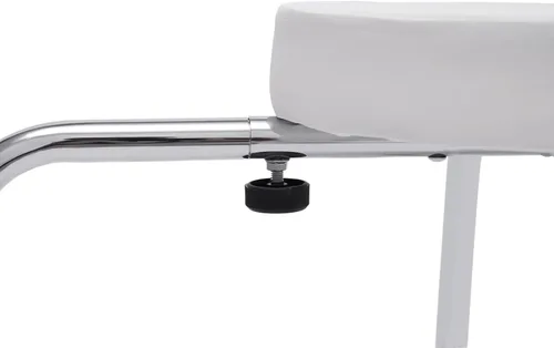Miniatura 6 de Silla de pedicura moderna, altura ajustable y longitud de hierro y PVC, para el hogar, spa, salón de belleza (blanco)