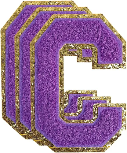Miniatura 88 de 3 parches de números de chenilla negra, tamaño grande de 4-1/2" parches de números para planchar, parches universitarios para ropa, 8" Borde oro rosa
