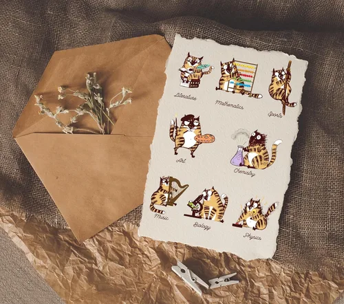 Miniatura 4 de Sellos transparentes para hacer tarjetas, gatos funky nueve temas, disciplinas, fondo, sellos de goma transparente para diario de viñetas, álbum