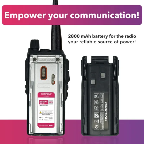 Miniatura 5 de Mirkit Baofeng - Radio de jamón UV-82 MK3 - Walkie Talkies de largo alcance 5 W de potencia máxima Radio bidireccional VHF/UHF 144-148/420-450 MHz