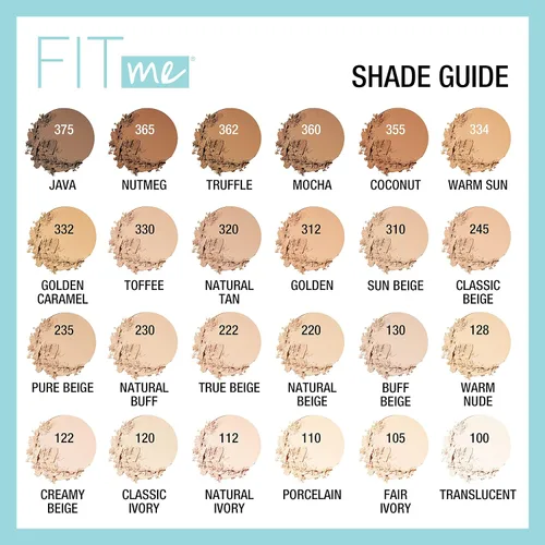 Miniatura 7 de Maybelline Fit Me Matte + Poreless - Maquillaje facial prensado en polvo, trufa, 1 unidad (paquete de 2)