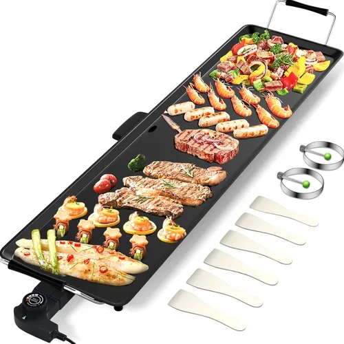 Miniatura 13 de ARLIME Parrilla eléctrica extra grande de 39.5 pulgadas, parrilla antiadherente para encimera con temperatura ajustable, termostatos y bandeja