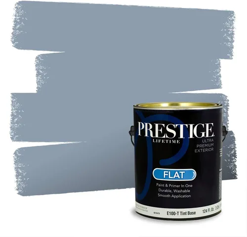 Miniatura 117 de Pintura Exterior + imprimación PRESTIGE, todo-en-uno, 1 galón, acabado mate, color comparable al Valspar* Royal Gray* VS151-Gris real