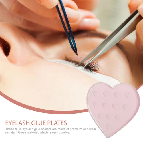 Miniatura 4 de Beaupretty - Almohadilla de injerto de pestañas en forma de corazón, 2.55 x 2.16 pulgadas, para extensiones de pestañas, paleta de pegamento