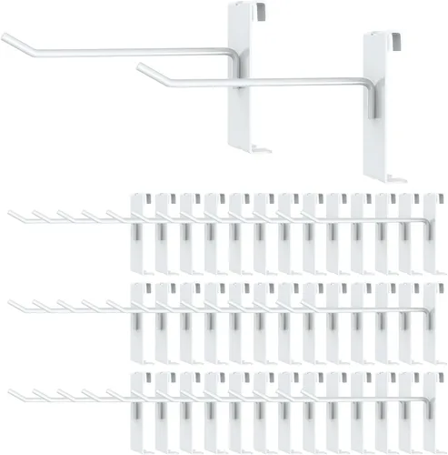 50 ganchos de rejilla para pared, ganchos de metal para colgar en la pared, accesorios de rejilla para pared de rejilla, accesorios de rejilla para