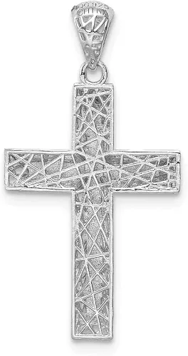 Miniatura 3 de Colgante de cruz de plata de ley 925 maciza con corte de diamante