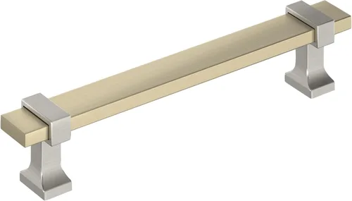 Miniatura 10 de Amerock Overton - Tirador para gabinete de 96 mm de centro a centro en acabado negro mate cepillado/bronce champán, BP36681BMBCZ