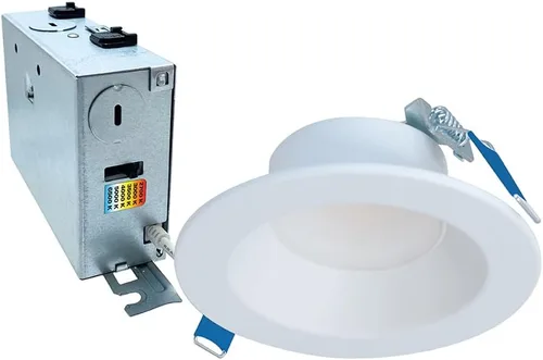 HALO LCR - Luz empotrable LED sin lata de 4 pulgadas, 14 W, regulable, 1300 lúmenes, 6 CCT seleccionables 2700K-6500K, ubicación húmeda, lámpara de