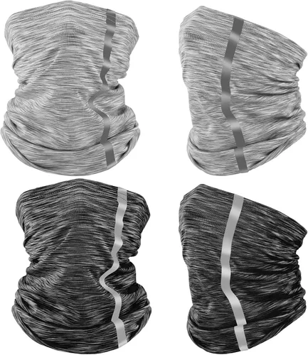 Miniatura 7 de SATINIOR 4 piezas de polaina reflectante para el cuello, bandana de seguridad de neón, protección contra el viento, el polvo, UV, bufanda