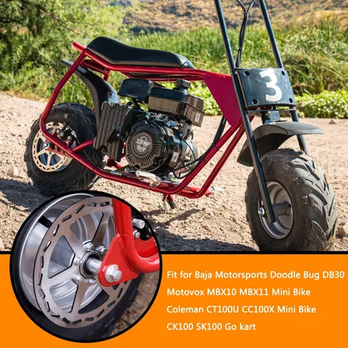 Miniatura 2 de HOLATO Rotor de disco de freno trasero con pastillas para Motovox MBX10 MBX11 Baja Doodle Bug DB30 Blitz Racer Coleman CT100U CC100X CK100 SK100