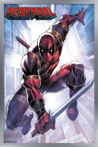 Miniatura 9 de Trends International Marvel Comics Deadpool - Póster de pared de ataque, 22.375 x 34 pulgadas, versión enmarcada en negro Versión con marco negro