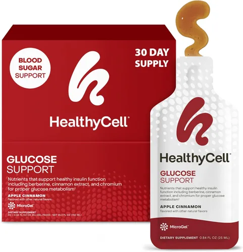 HealthyCell Suplemento de apoyo de glucosa para apoyar el azúcar en sangre equilibrado, berberina, canela y cromo para una función saludable de la