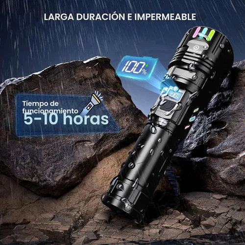 Miniatura 6 de Esgofo Linterna Súper Brillante 10000 Lúmenes Altos Recargable, Potentes Luces LED Flash de Larga Distancia 3280ft, Larga Duración 10H Función