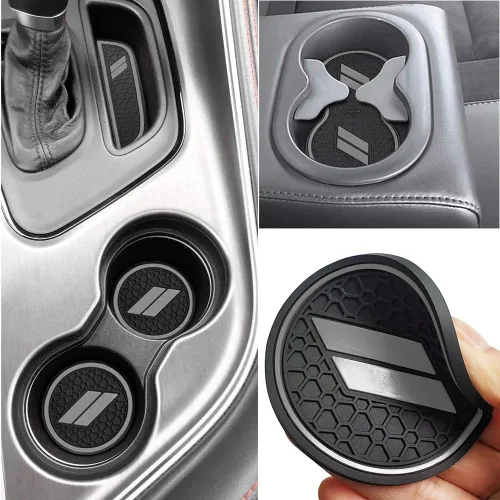 Miniatura 11 de Auprite Alfombrillas antipolvo para accesorios Dodge Challenger 2015 2016 2017 2018 2019 2020 2021 2022 2023, se adapta a la medida forros de Rojo