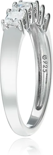 Miniatura 3 de Tienda Essentials Anillo de plata de ley chapada en platino o oro con 5 piedras de corte princesa hecho con circonitas Infinite Elements