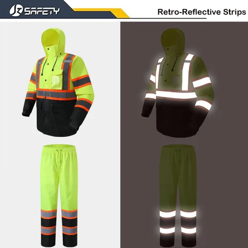 Miniatura 2 de JKSafety Chaqueta y pantalones de lluvia reflectantes de alta visibilidad para hombres y mujeres, equipo de lluvia impermeable para agricultura