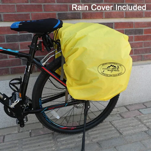 Miniatura 5 de Dreamoon Alforjas de Bicicleta de 50L, Bolsa Impermeable para Desplazamientos en Bicicleta con Alforjas y Cubierta para Lluvia, Bolsa Portaequipajes