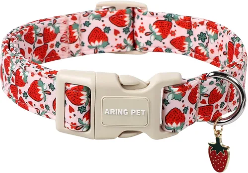 Miniatura 17 de Aring Pet Collar de algodón, ligero y ajustable, con hebilla de liberación rápida, para perros pequeños, medianos y grandes, otoño, hoja de arce