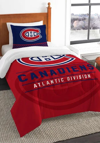 Miniatura 3 de Juego de edredón y funda de almohada para cama individual o matrimonial/queen, con licencia oficial de la NHL