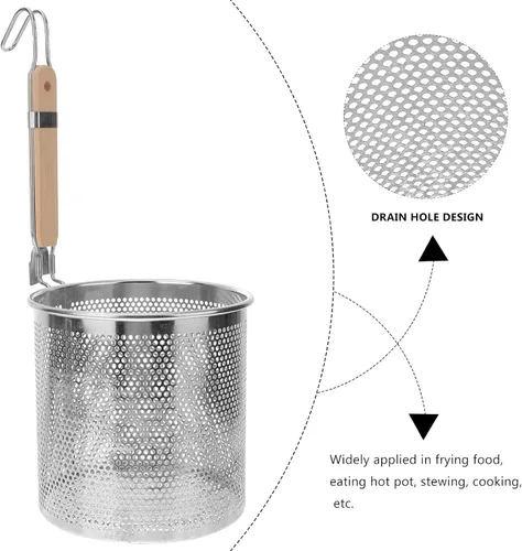 Miniatura 9 de Colador de mango de cuchara de filtro de acero inoxidable, práctico colador de utensilios de cocina, colador de fideos, herramienta de cocina