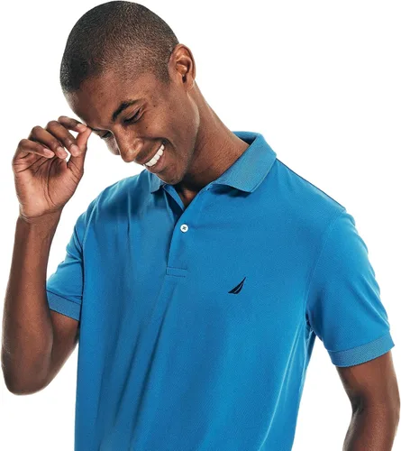 Miniatura 164 de Nautica playera polo clásica de mangas cortas, color sólido, para hombre