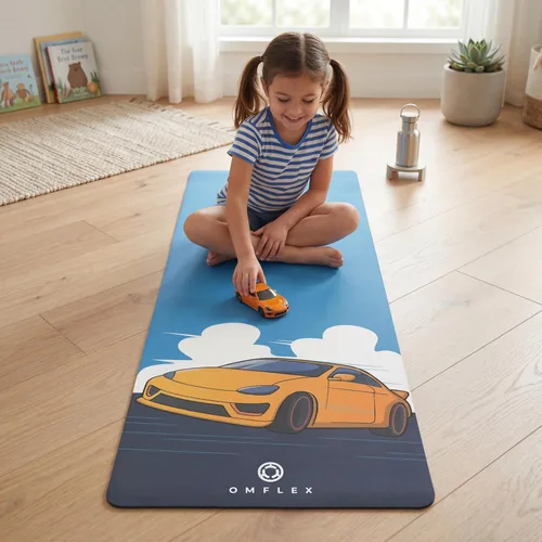 Miniatura 7 de Alfombrillas de yoga prémium para niños, tapetes de ejercicio, tapetes de juego con correa de transporte, alfombrillas antideslizantes de 60 x 24