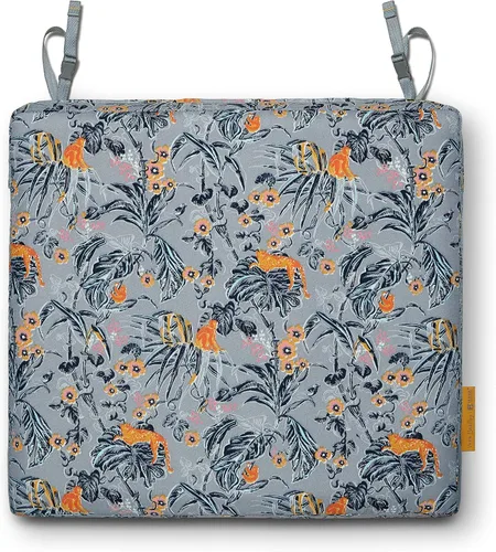 Miniatura 8 de Classic Accessories Vera Bradley - Cojín de asiento de patio resistente al agua, 19 x 19 x 3 pulgadas, color gris y dorado, cojines de asiento