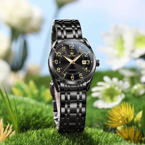 Miniatura 7 de OLEVS Reloj de pulsera de cuarzo para mujer, de acero inoxidable, impermeable, luminoso, fecha, fácil de leer, para mujer