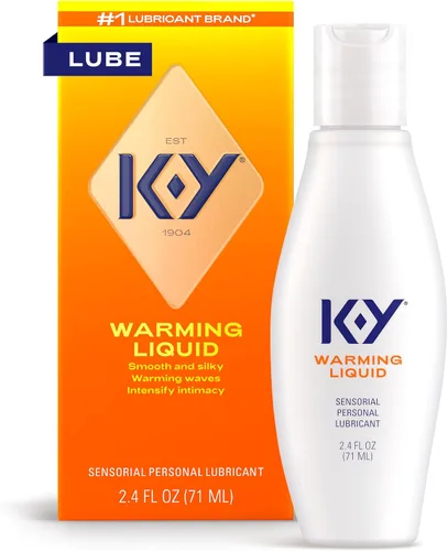 K-Y Lubricante líquido calentador, lubricante personal sensorial, fórmula a base de glicerina, seguro de usar con preservativos de látex, para