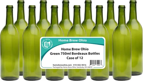 Miniatura 2 de Home Brew Ohio Botellas verdes de 25.4 fl oz Burdeos Caja de 12
