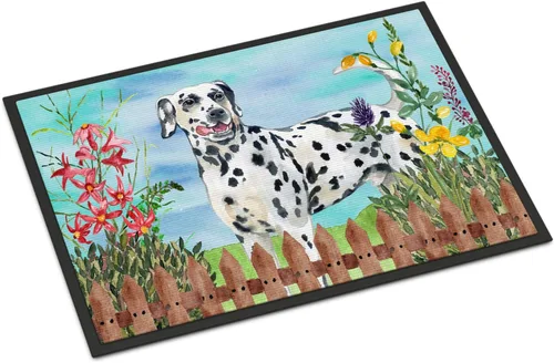 Miniatura 110 de Caroline's Treasures CK1311MAT Cavalier Spaniel Poinsettas - Felpudo de 18 x 27 pulgadas, tapete para puerta delantera, interior y exterior