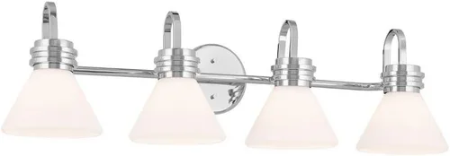 Miniatura 18 de Kichler Farum 55153CH - Aplique de pared de 1 luz de 7.25 pulgadas con cristal ópalo en cromo, para chimenea, cocina, dormitorio, pasillo o tocador