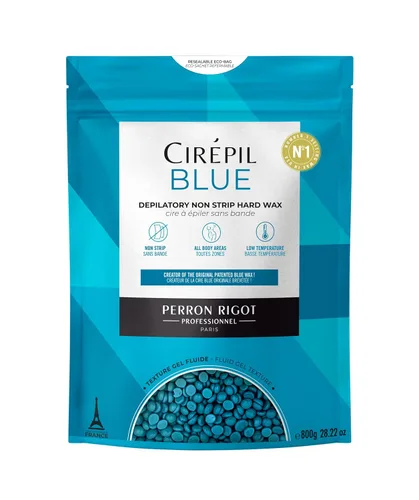 Cirepil - Azul - Bolsa de 28.22 oz / 800g de Perlas de Cera Dura - Cera para Cara y Cuerpo, Sin Fragancia y Sin Tira Necesaria - Perfecta para Piel