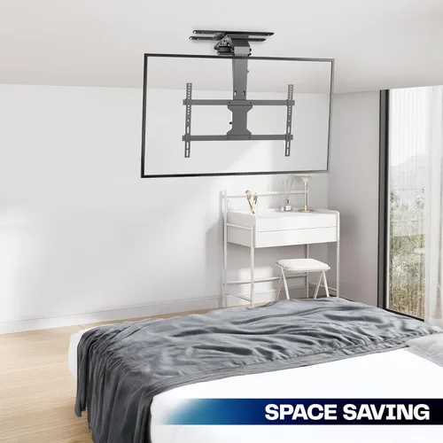 Miniatura 4 de VIVO Soporte eléctrico abatible y giratorio para TV de techo para pantallas de 37 a 70 pulgadas, soporte VESA de techo plano motorizado grande