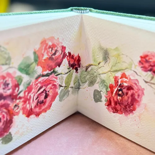 Miniatura 7 de Diario de acuarela, 42 hojas, cuaderno de bocetos de acuarela de 4 x 6 pulgadas con papel de algodón de prensa en frío de 140 lb/300 GSM, mini