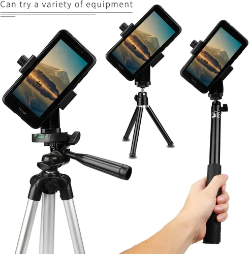Miniatura 4 de AFAITH Soporte de trípode para teléfono celular con control remoto, adaptador de soporte para teléfono con abrazadera ajustable para iPhone 16 15 14