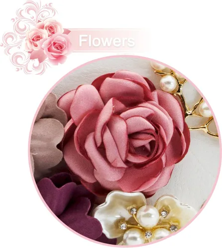 Miniatura 4 de JO&FO Bolso de mano para mujer, sobre de flores, con cuentas, para baile de graduación, boda, noche