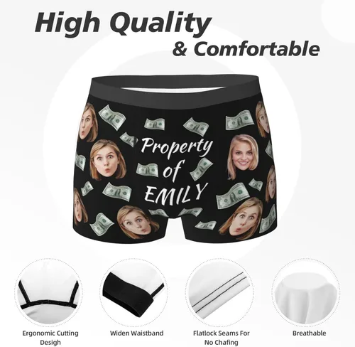 Miniatura 6 de Boxers personalizados con cara para hombres, novio, marido, ropa interior divertida personalizada para ideas de cumpleaños para él, S-XXL