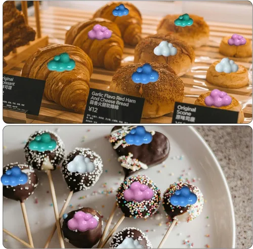 Miniatura 6 de Paquete de 3 moldes de silicona en forma de nube 3D, bandeja antiadherente para cubitos de hielo, molde de fondant para chocolate, dulces, jabón