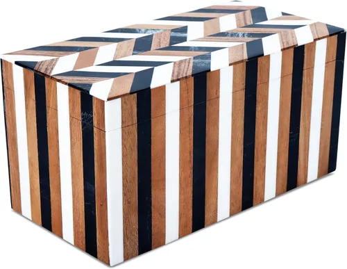 Miniatura 170 de Handicrafts Home Caja de recuerdo decorativa de 8 x 5 – Pequeña caja organizadora con tapa, almacenamiento decorativo Boho, caja de memoria retro
