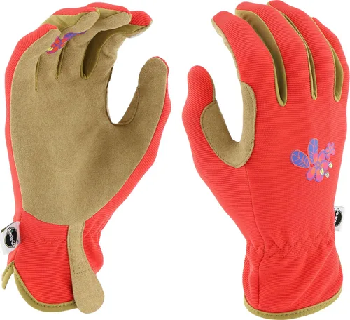 Miracle-Gro MG86201 Guantes de palma de cuero sintético