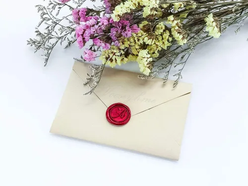 Miniatura 3 de Sello de cera, alfabeto inicial A con sello de corazón con mango de palisandro, decoración en embalajes, invitaciones, sobres, tarjetas, libro