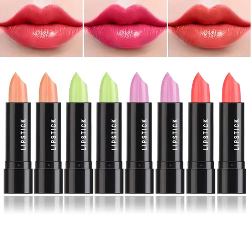 8 lápices labiales que cambian de color, bálsamo labial mágico, bálsamo labial de gelatina, tinte de labios teñido de larga duración, impermeable,