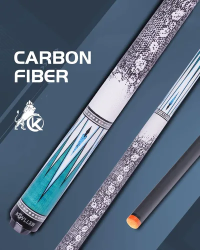 Miniatura 2 de KONLLEN Carbon Fiber Pool Cue Stick 58-inch Professional Pool Sticks for Adults Full Carbon Technology Low Deflection Pool Cue Billiard Cues with