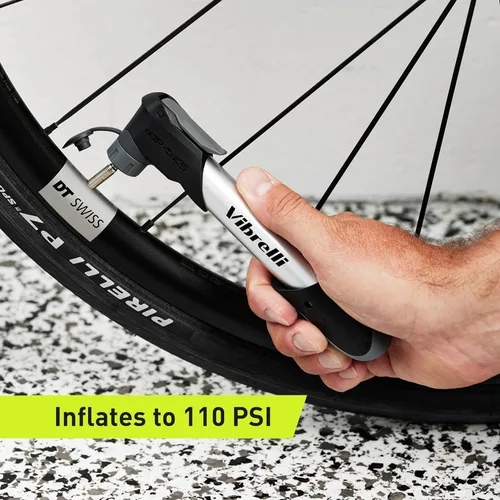 Miniatura 6 de Vibrelli Mini Bike Pump - Presta & Schrader Bicycle Pump - 120 PSI Tire Pump for Road & MTB - No Valve Changing Needed
